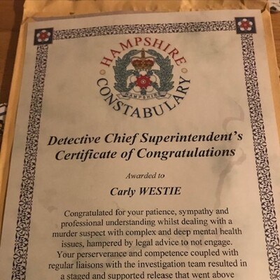 Carly Westie certificate
