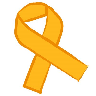 A crossed yellow ribbon, which is the World Suicide Prevention Day logo