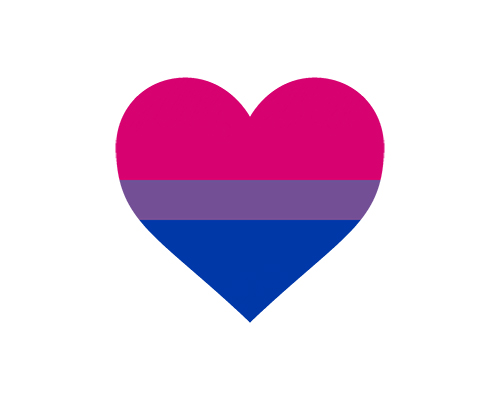 Bi Pride flag in a heart graphic
