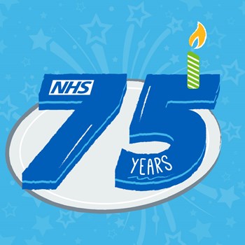 NHS 75 birthday cake icon