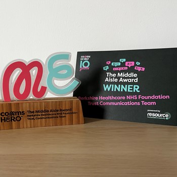 A photo of our Middle Aisle award that we won