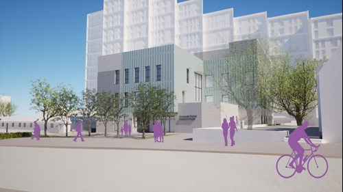 Plan for Bracknell Forest Centre for Health showing proposed front of building