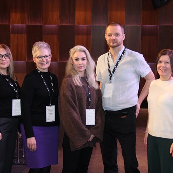 Pictured above: (left-right) Nicola Farrin and Alison Salvadori with their Norwegian counterparts