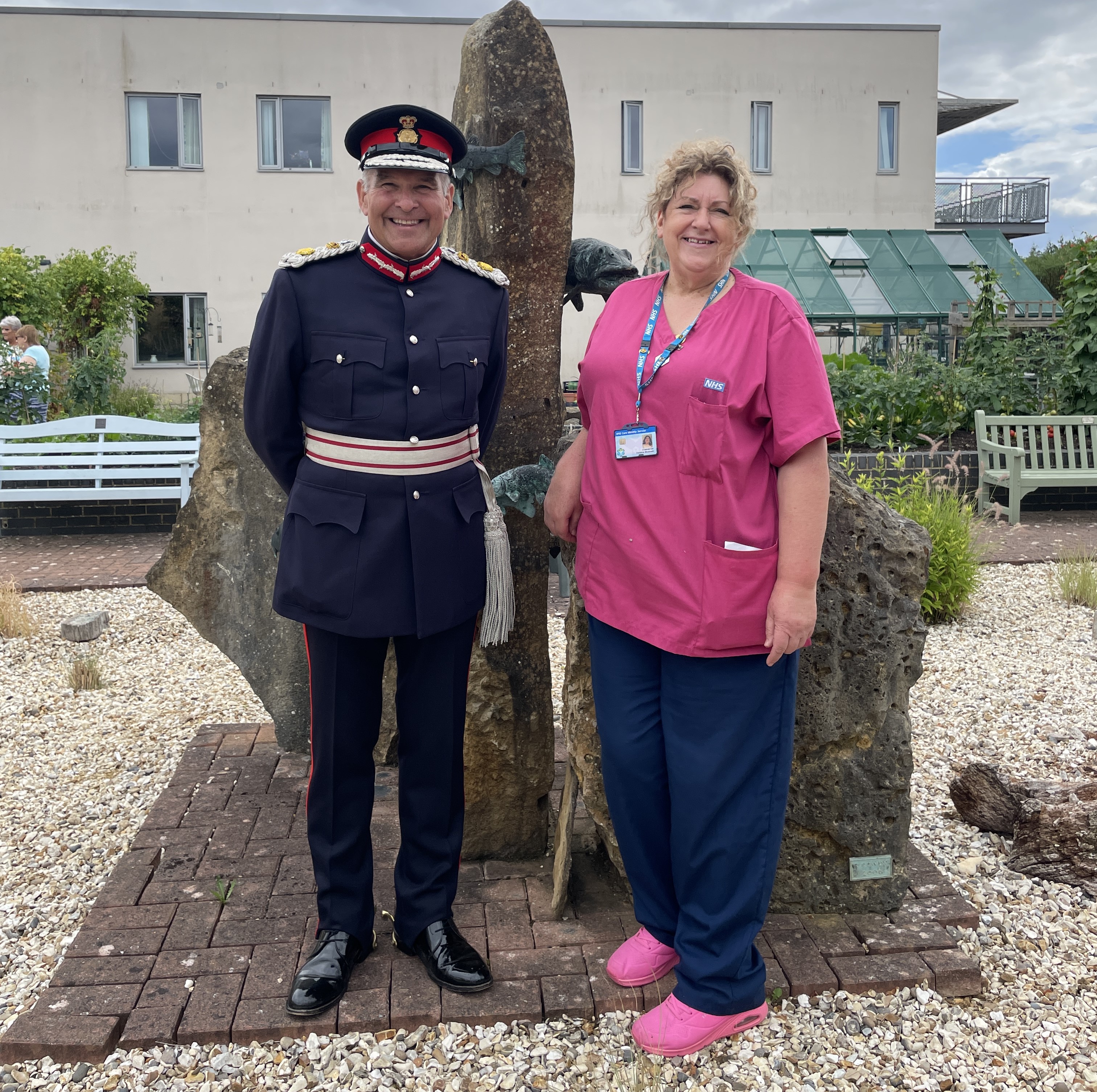 Christine Stockwell and  The Lord Lieutenant of Berkshire, Andrew Try.