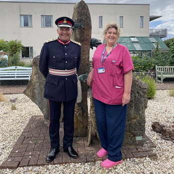 Christine Stockwell and The Lord Lieutenant of Berkshire, Andrew Try.