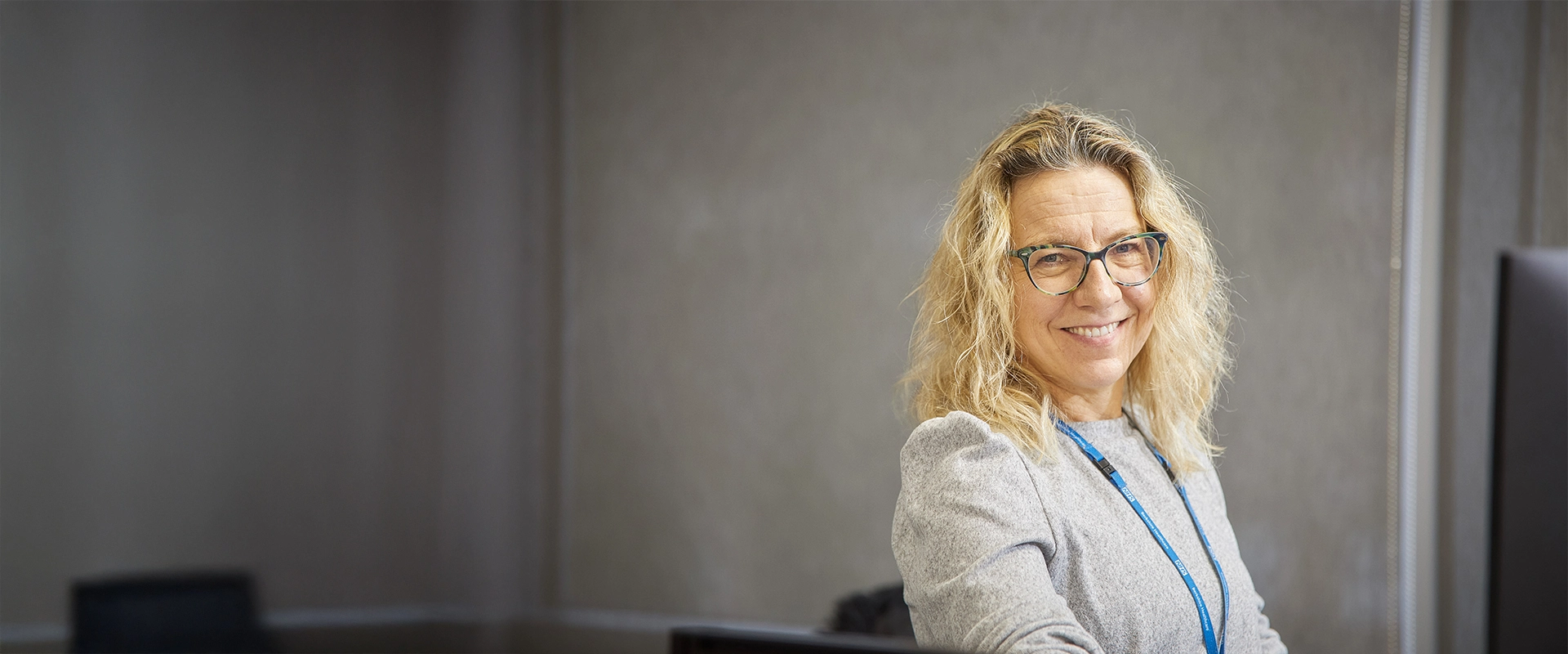 Smiling staff member